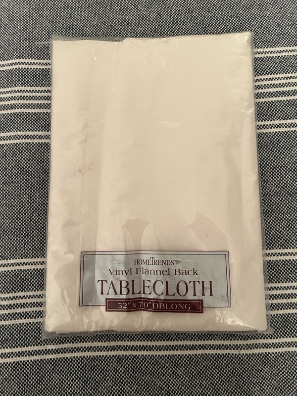HomeTrends Vinyl Tablecloth 52”x70” Oblong Cream