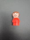 Vintage Fisher Price Little People Red Girl Brown Hair
