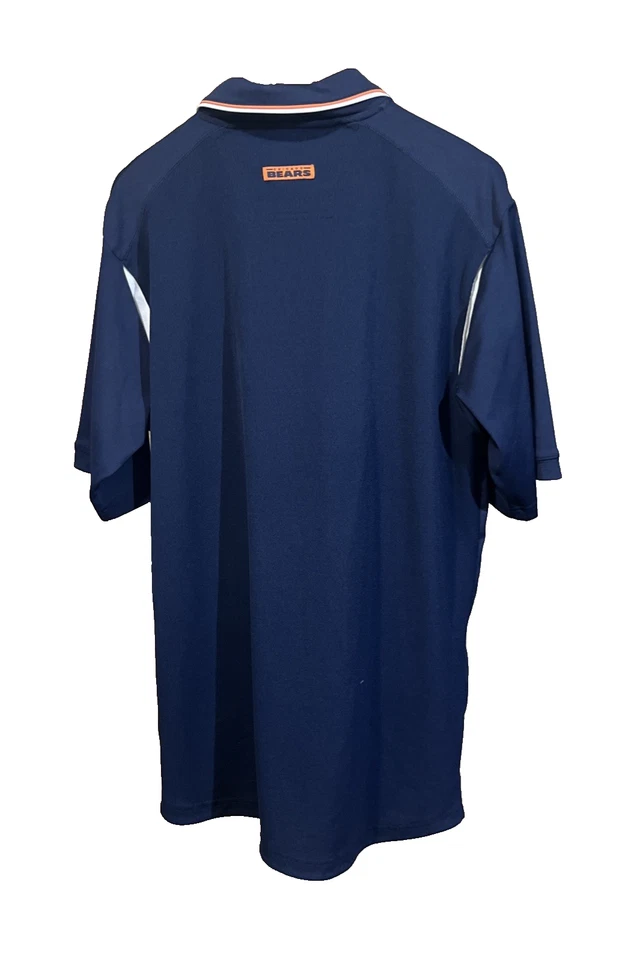 Chicago Bears NFL Equipo Ropa Polo Para Hombres L Azul Marino Naranja Poliéster Golf Foto 2 de 4