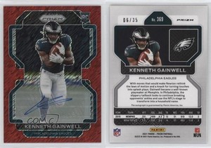 2021 Panini Prizm Red Shimmer /35 Kenneth Gainwell #369 Rookie Auto RC