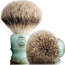 Premium 100 Percent Badger Hair Shaving Brush With Blue Agate Resin Handle Tool