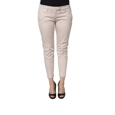DONDUP Pants Beige Low Waist Tapered Women Cropped Trousers Tag s. W32 320usd