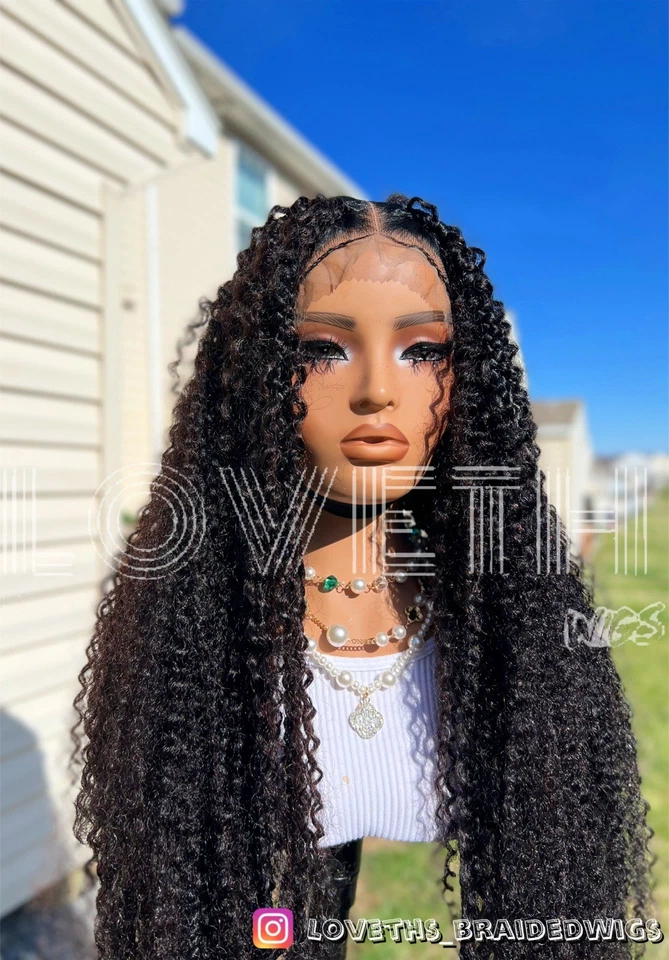 Ships next day(2days SHIPPING)Cornrow Full lace Braided wig,black knotless braid - Image 4 of 4