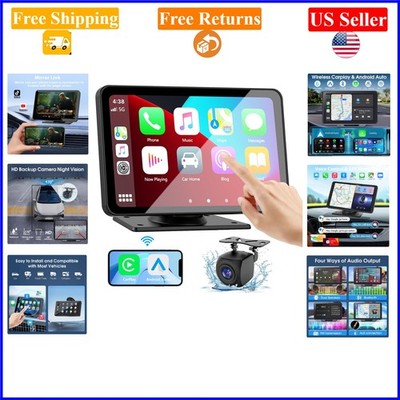 7-Inch HD Wireless CarPlay & Android Auto Screen with Backup Camera