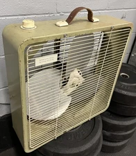 Vintage Box Fan Manning Bowman Metal 20" Box Fan Green Avocado 3 Speed