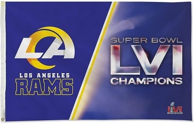 Los Angeles Rams Champions Flag Banner Super Bowl LVI 3x5 Premium with Metal...