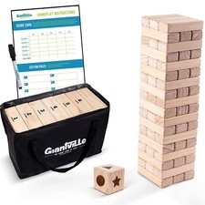 GIANTVILLE LARGE WOODEN BLOCKS MEGA WOOD TOYS CARRY BAG 54 PCS - BROWN