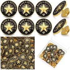 Yunlly 100 Pcs Employee of Month Lapel Pins Recognition Star Award Gold Plated
