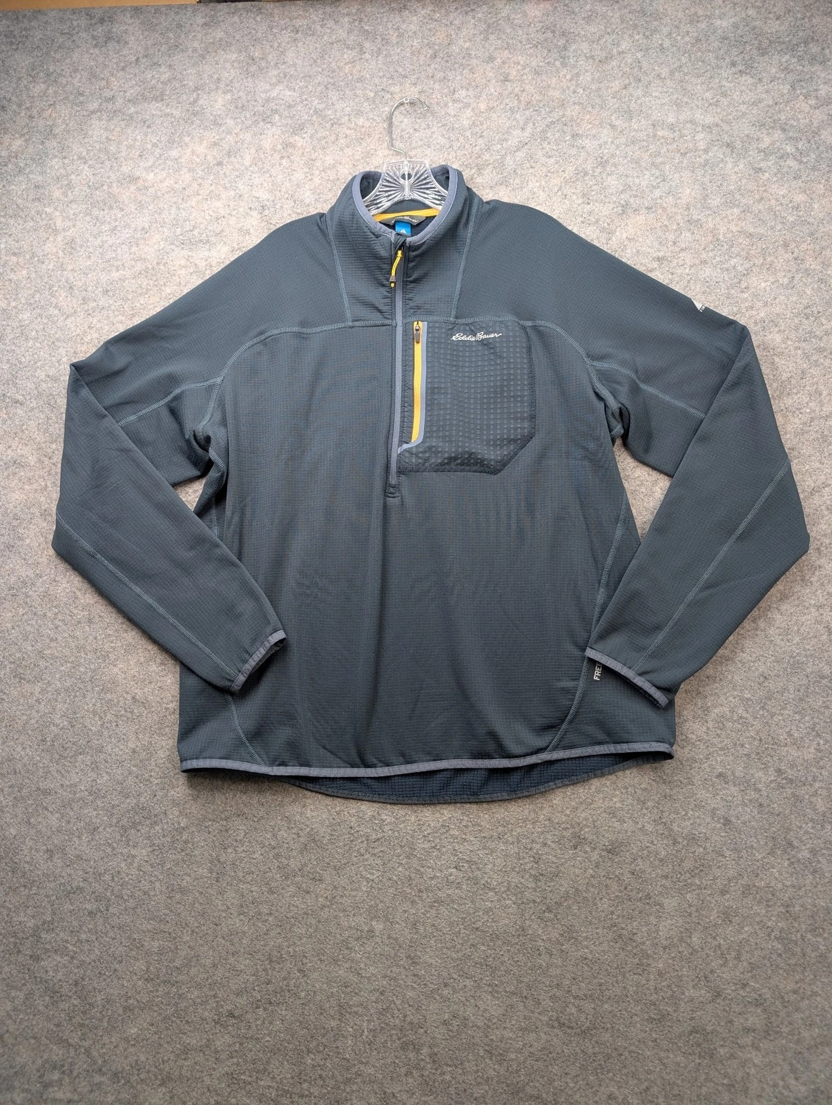 Eddie Bauer Pullover Men's XL Gray First Ascent Half Zip Fleece Outdoors Hiking