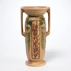 Antique Roseville Pottery Florentine Flower Bud Vase Handles 7" Vintage