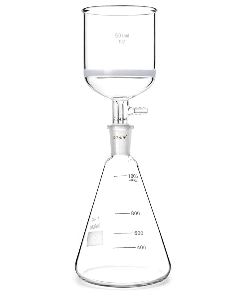Premium Borosilicate 500ml Funnel with 1000ml Erlenmeyer Flask - Lab Essentials - Image 3 of 4