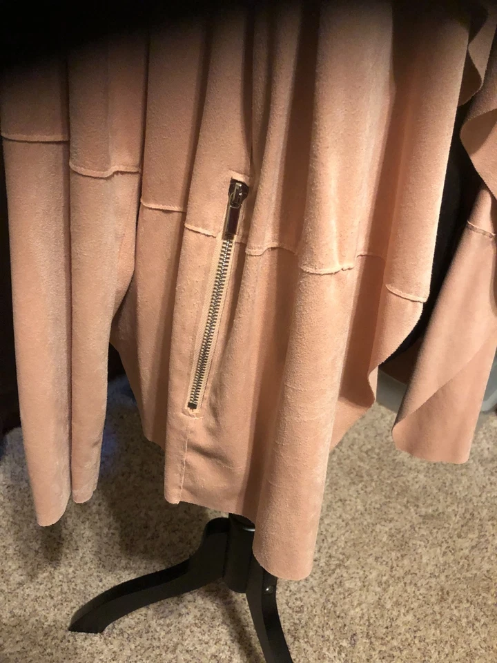 The Limited Women's Size 3X Open Front Faux Suede Cardigan Blazer "HOLIDAY" Pink - Image 4 of 4