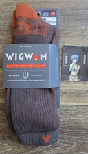 Wigwam Hiker Crew Socks Ultimax Charcoal/Orange Mens 9-12 / W 10-13 Made In USA