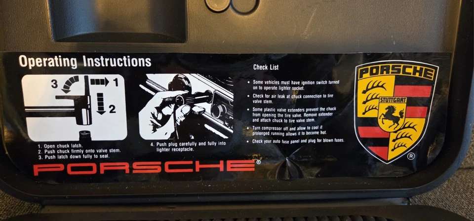 INFLADOR COMPRESOR DE AIRE NEUMÁTICO ORIGINAL PORSCHE 911 930 964 928 944 968 OEM 1985-95 Foto 3 de 4