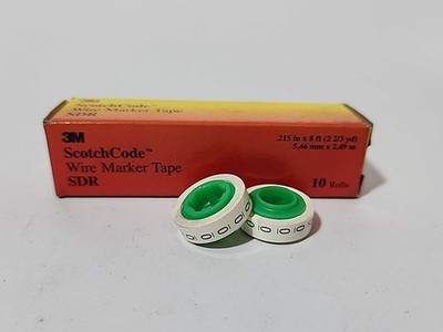 (Box Of 10 Rolls) 3M ScotchCode Wire Marker Tape #0