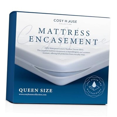  Luxury Zippered Mattress Encasement - Master Bedroom Essentials - 100% Queen