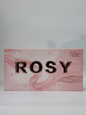 She Makeup Rosy 18 Color Eyeshadow Palette Glitter Matte Shimmer Pressed Powder