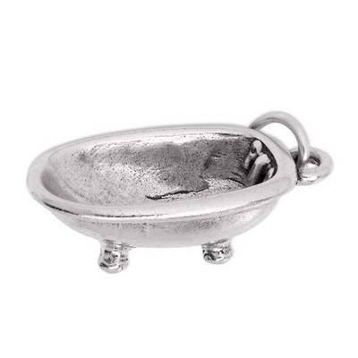 Claw-Foot Bathtub 3D 925 Solid Sterling Silver Charm Bath Tub MADE IN USA