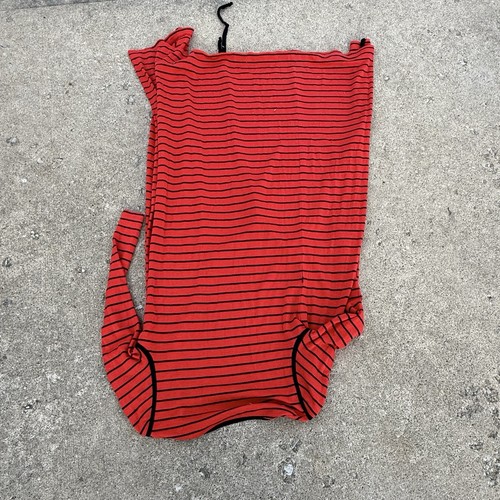 Rare early 70s/80s DVF Diane Von Furstenberg Red Black Striped Knit wrap dress 4 - Picture 4 of 5