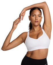 Nike L5717 Women's White Indy High Support Padded Adjustable Sports Bra Size M