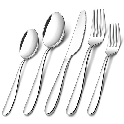 40-piece Silverware Set for 8, Stainless Steel Flatware Cutlery Set, Kitchen ...