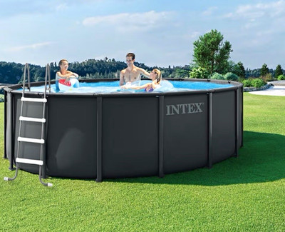 Intex Ultra Frame Pool rund 488x122 cm grau.   BECKENFOLIE !!!