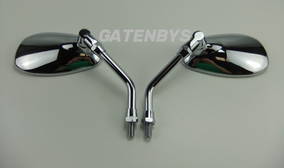 Paar tropfenförmige ovale Chromspiegel für Honda VT1100 C2 Shadow ACE SC32 1995-2000