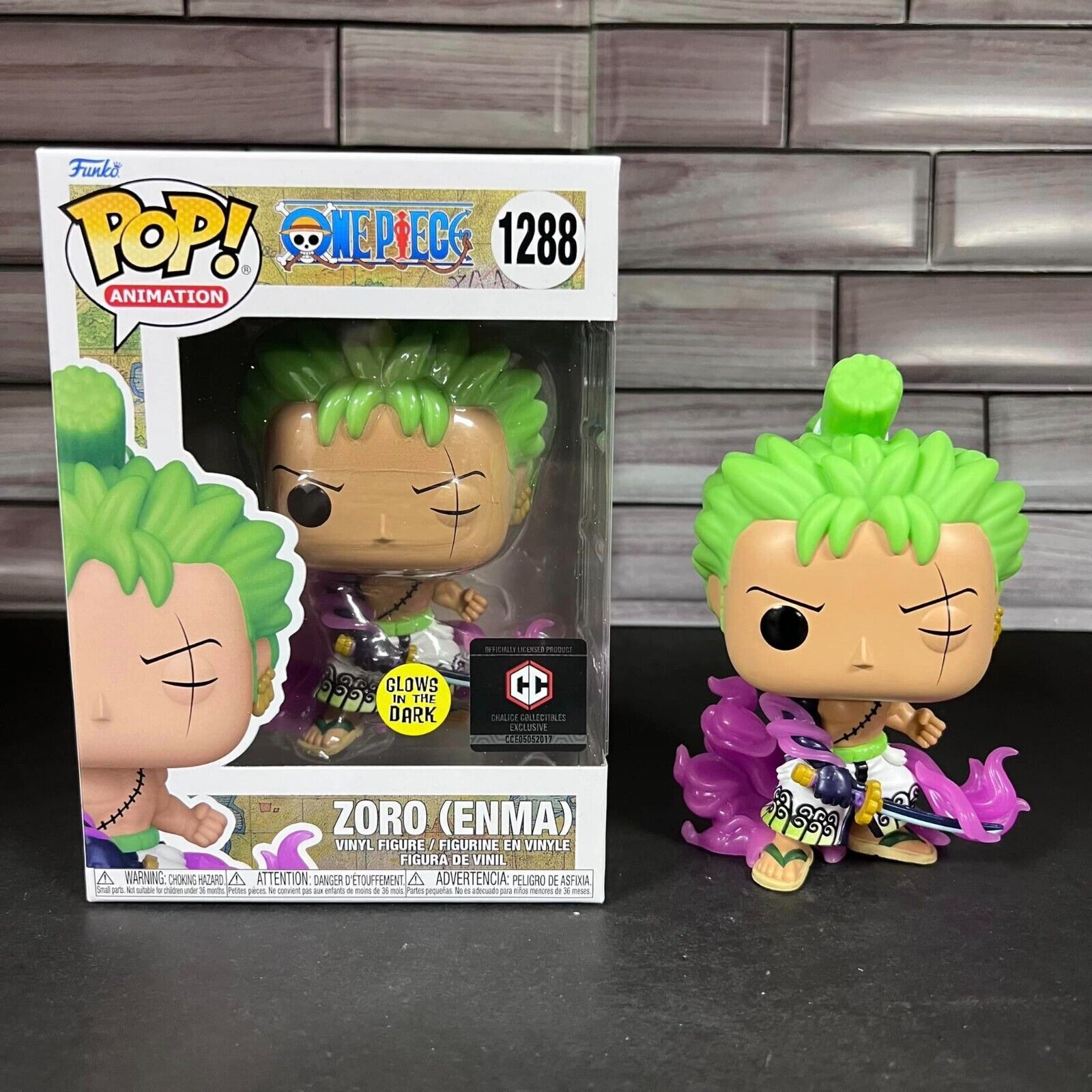 One Piece - Roronoa Zoro (Enma) (FSE) (GITD) #1288 | Funko Pop! Animation  (w/ Free Protector)