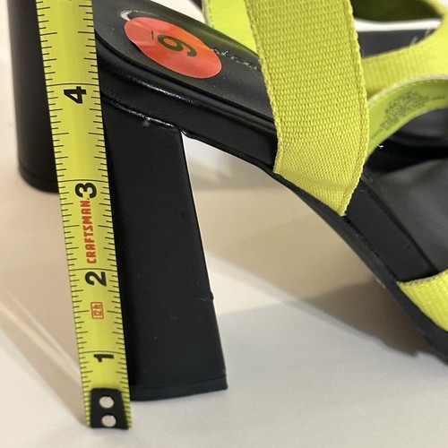 Jessica Simpson Womens 6 Lime Green Kielne Mixed Media Block Heel Sandals NEW - Picture 13 of 13