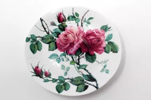 English Rose Roy Kirkham Fine Bone China England Floral Saucer Plate 6.75in 1992