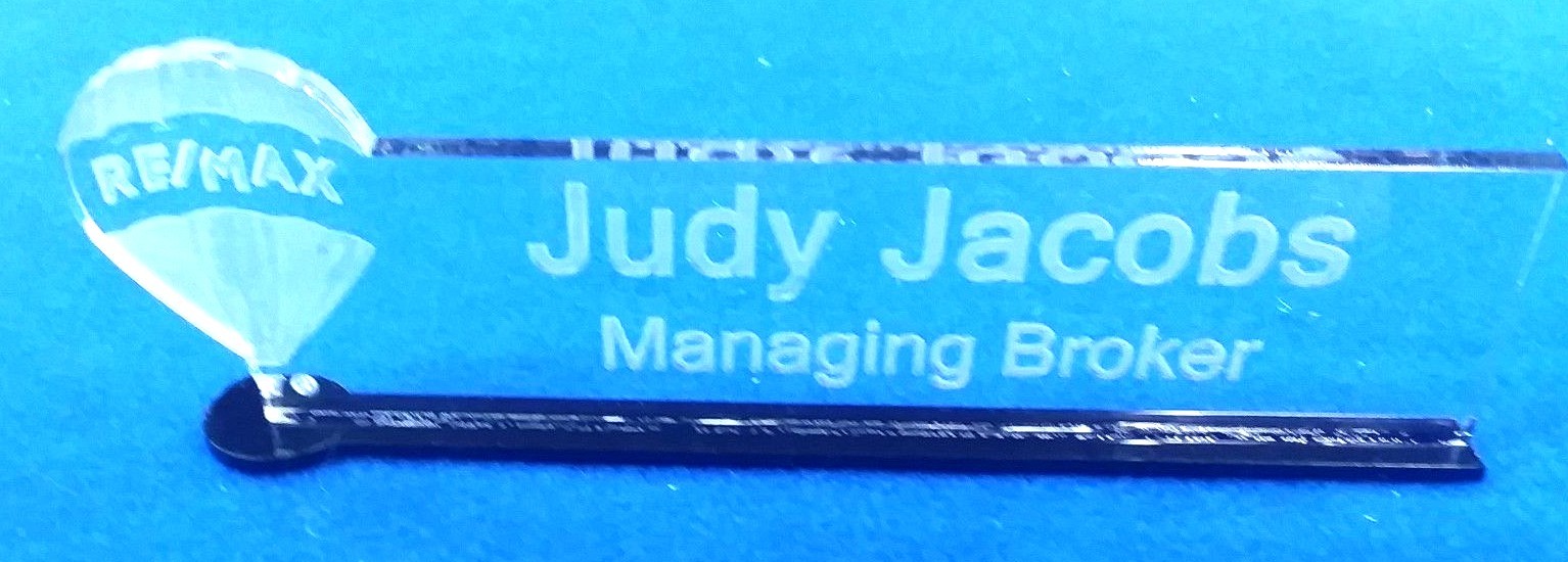 Personalized Re/Max ReMax Logo Real Estate Acrylic Glass NAME PLATE BAR ...