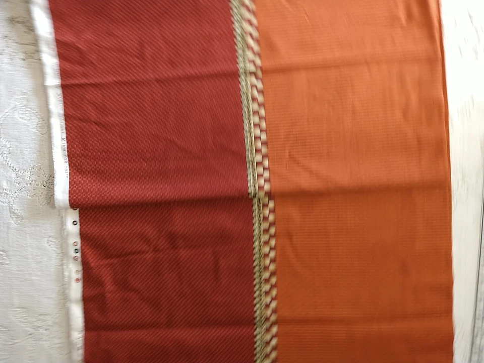 Debbie Mumm For SSI 12x44 Stripes & Geo Checks Rust Black Tan Border Print - Image 2 of 4