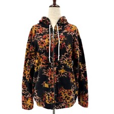 Restless Spirit Boho Flame Fleece Black Hoodie Zipper Jacket Girls 14