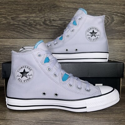 Converse Mens Chuck Taylor All Star Hi 90s Retro Gray Blue Canvas Sneakers Shoes