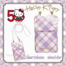 Sanrio Hello Kitty Smartphone Shoulder "Dress Tartan" 50th Anniversary Limited