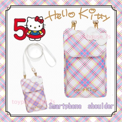 Sanrio Hello Kitty Smartphone Shoulder ''Dress Tartan'' 50th Anniversary Limited