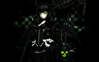 Anime girls black rock shooter dark dead master green Playmat Game Mat Desk