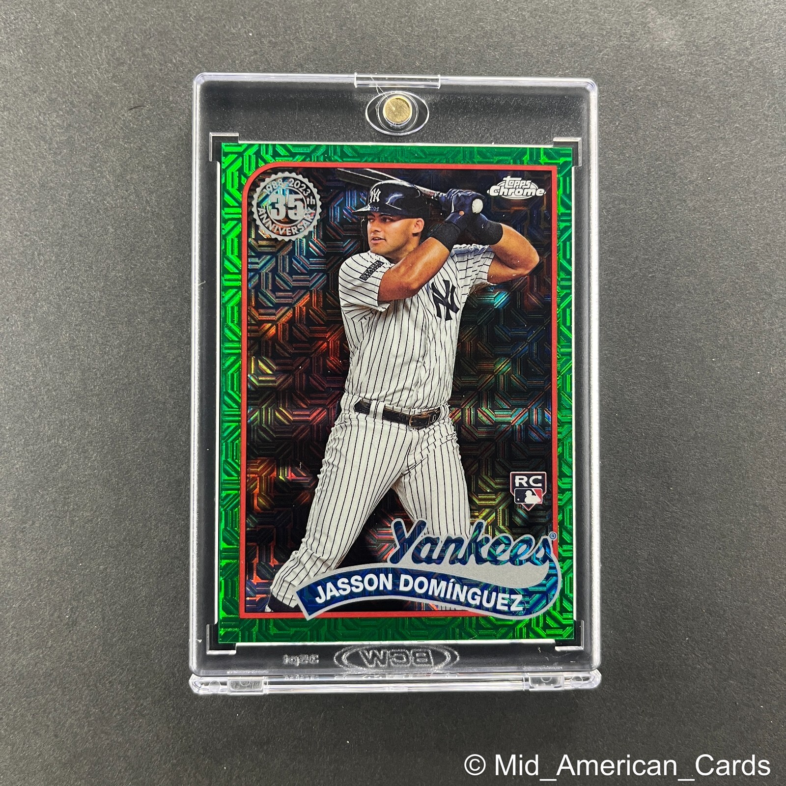 2024 Topps Series 1 Jasson Dominguez Rookie #T89C-33 Silver Pack Green Mojo /99