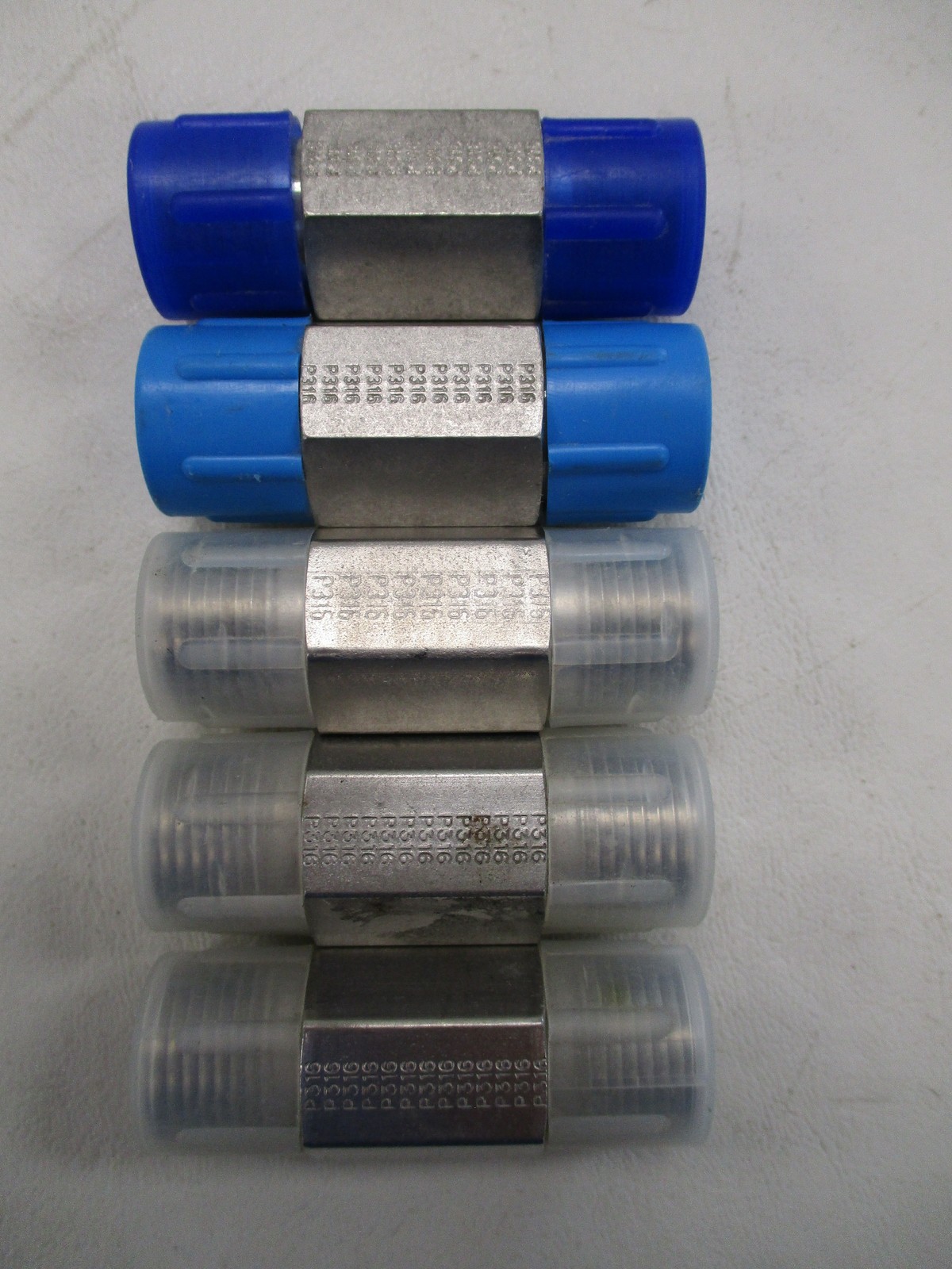 PARKER PMI PC-3/8" AIR WATER HOSE FITTING 316 STAINLESS STEEL SET OF (5)