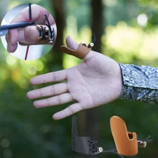 2x Archery Mongolian Bow Finger Tab Thumb Guard Protector Hunting Adjustable