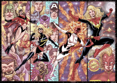 Marvel Avengers Warbird Ms Marvel Black Suit & FREE Red Suit Vers./ 2 FIGURE LOT