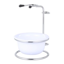 Practical Male Shaving Holder Set Shave Brush Iron Stand And Soap Bowl Kit G9M7