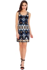 Womens Ladies Gatsby 20s Flapper Red Blue Sequin Cocktail Party Sleeveless Dress