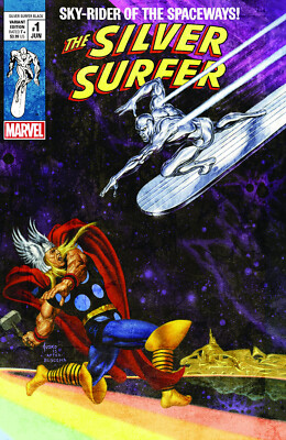 MARVEL. SILVER SURFER & GENUINE MEZCO ONE:12 MIGHTY THOR (presale