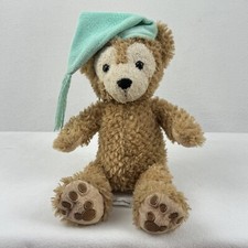 Disney Parks DUFFY The Disney Bear 14" Plush Brown Aqua Nightcap Hidden Mickey