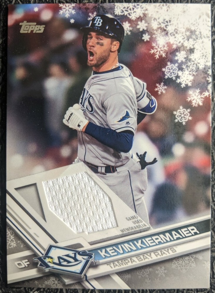 2017 Topps Holiday Kevin Kiermaier Game Used Jersey Tampa Bay Rays World Series