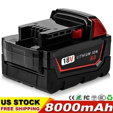 High Output 8.0Ah Lithium-Ion Battery For Milwaukee for M18 18Volt 48-11-1880