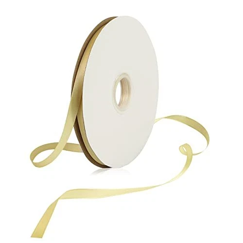 3/8 Inch Champagne Gold Polyester Satin Ribbon for Gift Wrapping 100 Yards  Hi