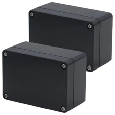 2 ABS Plastic Black Electrical Boxes IP65 Waterproof DIY Electronic Junction