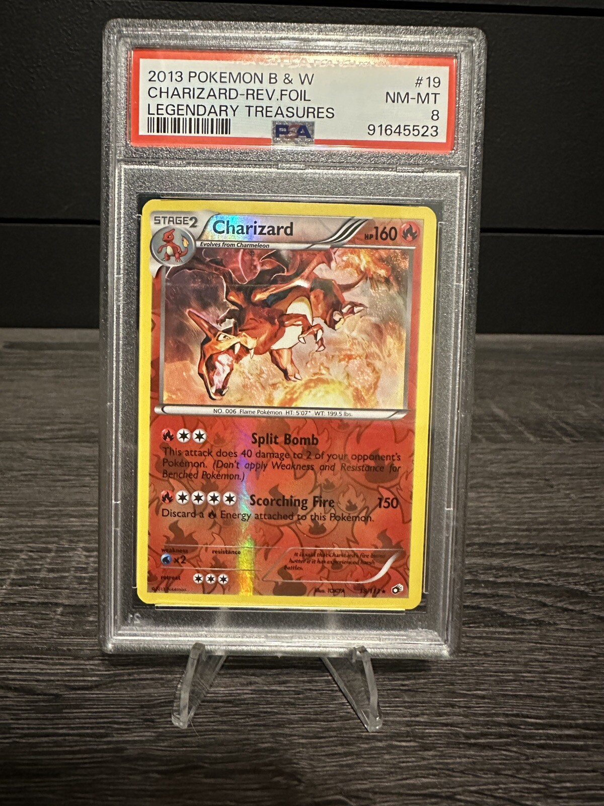 Pokémon TCG Charizard Legendary Treasures 19/113 Reverse Holo Rare PSA 8